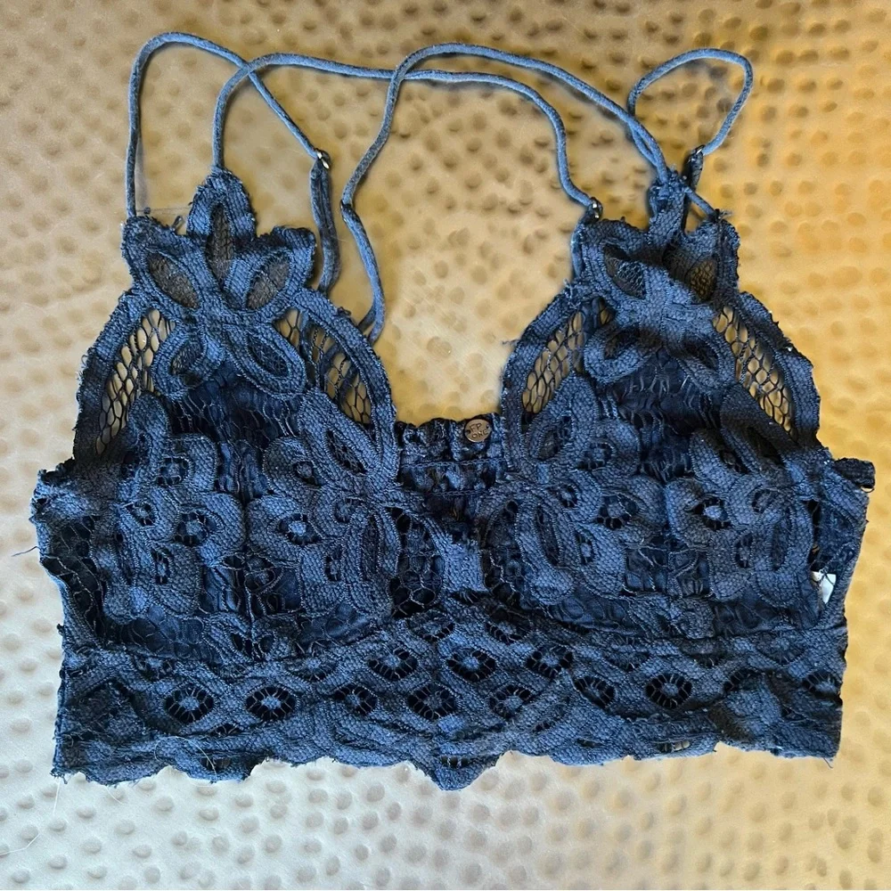 Free People Adella Bralette In Navy - Picture 6 of 12